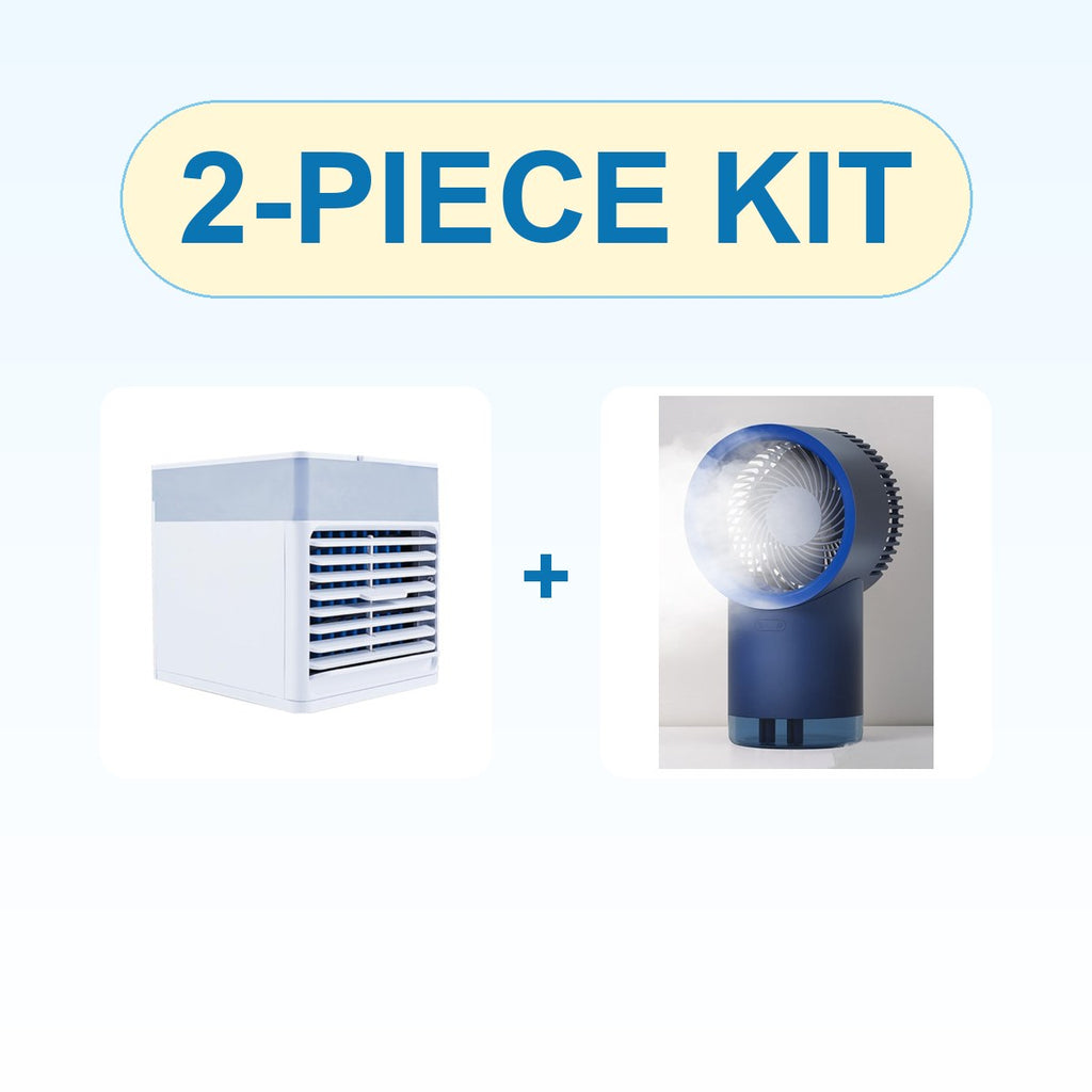 The Cooling Duo Bundle: portable air cooler and misting fan 2-piece kit