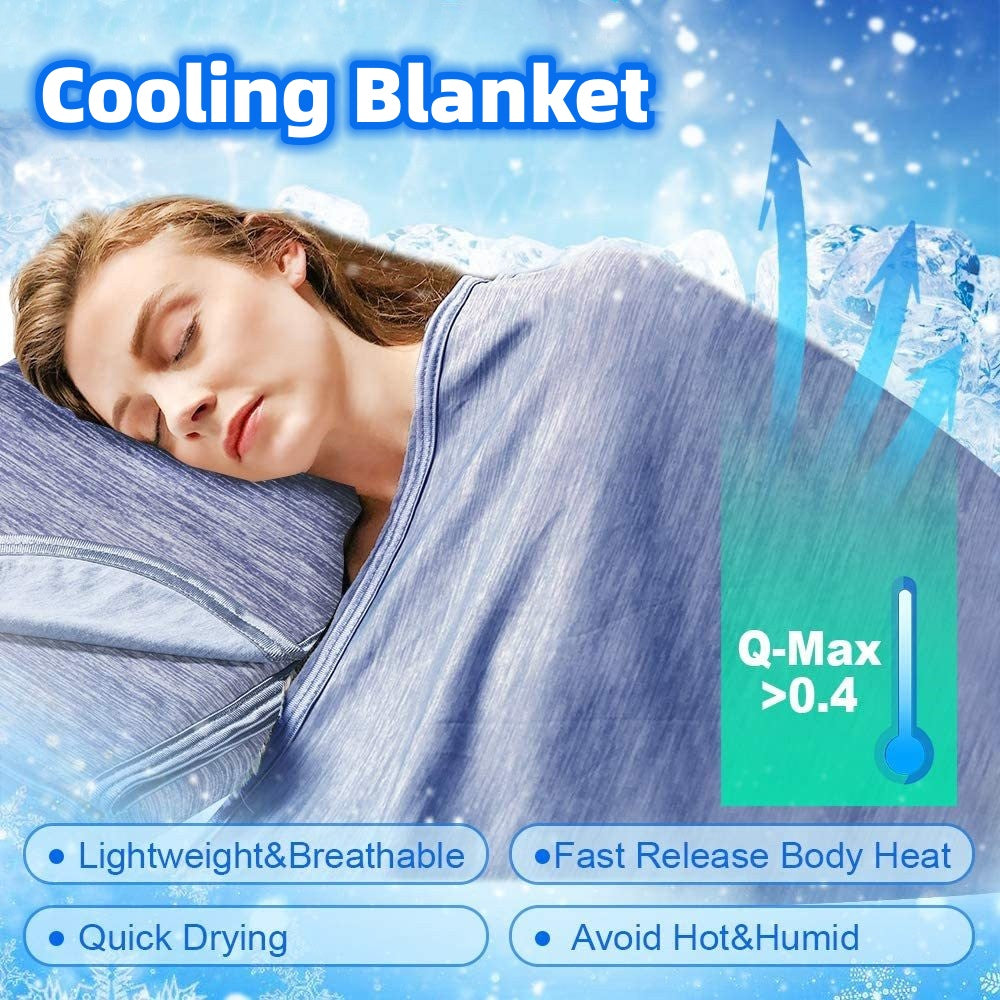 Cool-touch cooling blanket for summer