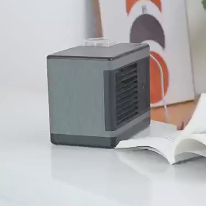 Cordless Air Cooler: Rechargeable Misting Fan with Night Light